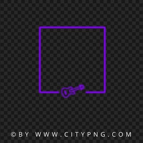 Purple Neon Frame With Guitar Shape Image PNG