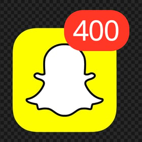 Snapchat Square App Icon With 400 Notifications PNG