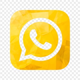 HD Beautiful Yellow Outline Whatsapp Wa Square Logo Icon PNG
