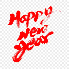 PNG Red Happy New Year Grunge Text Effect