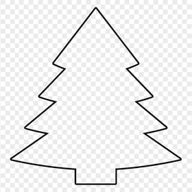 HD Black Outline Christmas Tree Clipart PNG