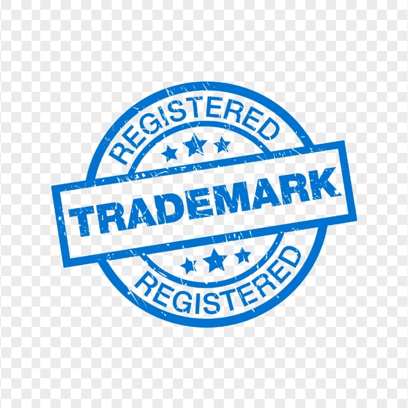 R Registered Trademark Blue Stamp PNG