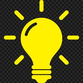 Yellow Light Bulb Idea Icon Symbol Transparent Background