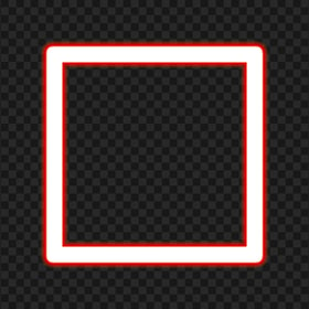 HD Red Neon Border Square Frame PNG