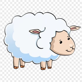 Cute White Lamb Sheep Cartoon Illustration