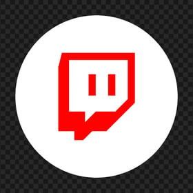 HD White & Red Twitch TV Round Icon Transparent Background PNG