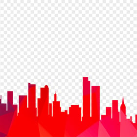 Building City Red Silhouette PNG