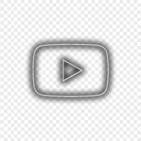 HD Aesthetic Youtube Black & White Neon Symbol Logo Icon PNG