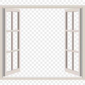 HD White Open Window Transparent Background