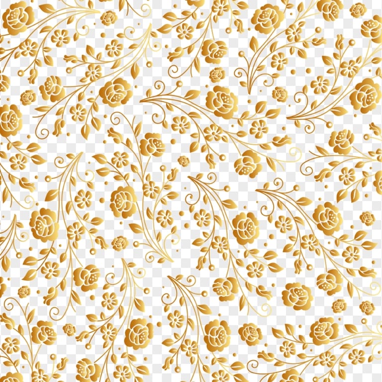 Golden Floral Background Flowers Pattern PNG Image | Citypng