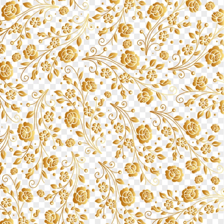 Golden Floral Background Flowers Pattern PNG Image Citypng