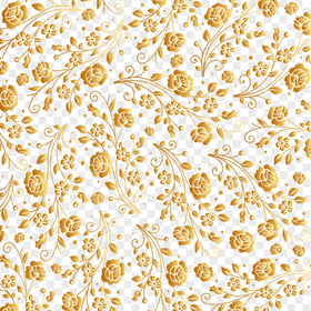 Golden Floral Background Flowers Pattern PNG Image
