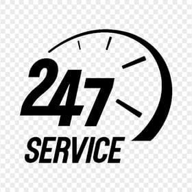 PNG Customer Service Support 24/7 Black Icon