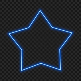 HD Glowing Neon Blue Star Transparent Background