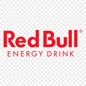 HD Red Bull Energy Drink Red Text Logo PNG