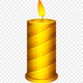 HD Yellow Golden Christmas Candle Illustration PNG