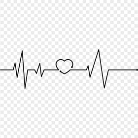 Black Love Heart Rate Line