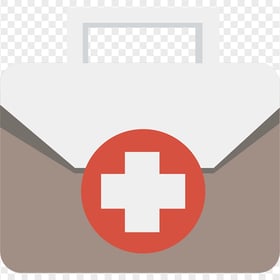 Flat First Aid Medical Emergency Bag Beige Icon