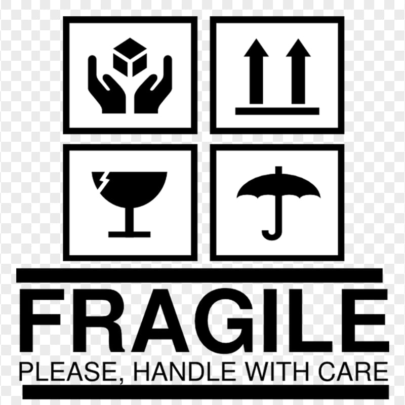 Package Signage Fragile Icons PNG Citypng