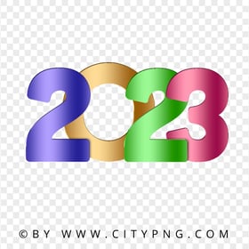 2023 Colorful Text Numbers Date HD PNG
