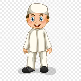 Muslim Child Boy Cartoon Illustration طفل مسلم