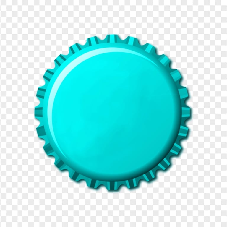 HD Soda Bottle Blue Lid Crown Cap Transparent PNG