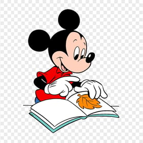 Mickey Mouse Looking at a Book Image PNG