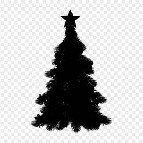 HD Black Decorated Christmas Tree Clipart Silhouette Shape PNG