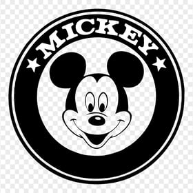 Mickey Mouse Round Black Logo PNG