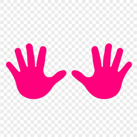 HD Pink Baby Two Hand Print Vector Silhouette PNG