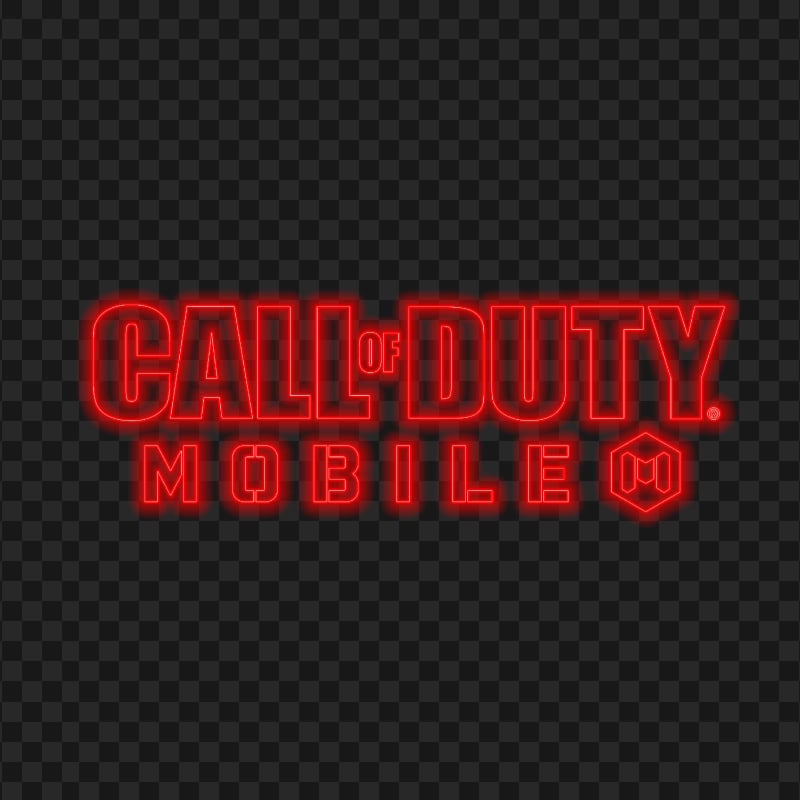 HD Red Neon Call Of Duty Mobile COD Game Logo PNG