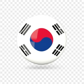 South Korea Glossy Round Flag Icon PNG