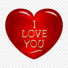 I Love You Red Heart Romance Valentine FREE PNG