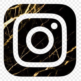 HD Aesthetic Black & Gold Marble Instagram Logo Icon PNG