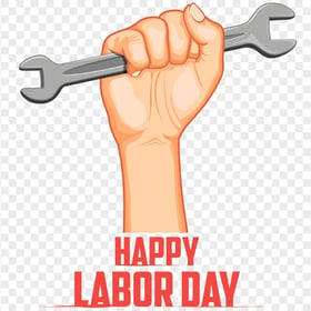 Happy Labor Day Cartoon Hand With Tool