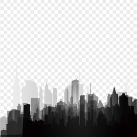 HD PNG City Skyline Dark Black Silhouette