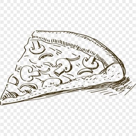 Pizza Slice Hand Drawing Sketch HD Transparent Background