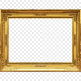 Decorative Golden Wood Frame Transparent PNG