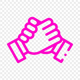 Transparent Pink Soul Brother Handshake Icon