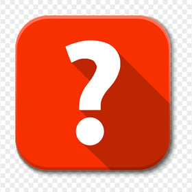 Question Mark Square Flat Red Icon PNG