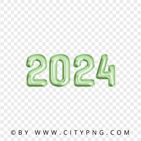 Green 2024 Balloons Style No Background PNG