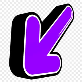 HD 3D Purple Arrow Pointing Down Left PNG