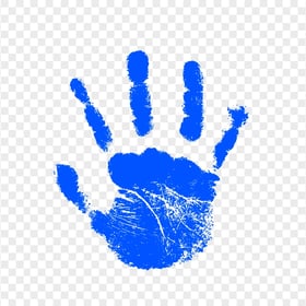 HD Realistic Blue Right Handprint PNG