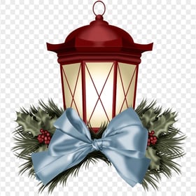 Christmas Lantern With Ribbon Bow Illustration