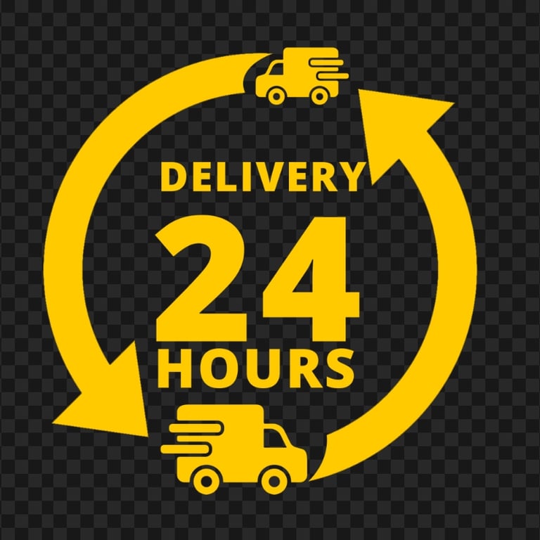 Delivery 24 Hours Yellow Logo Icon Sign Image PNG Citypng