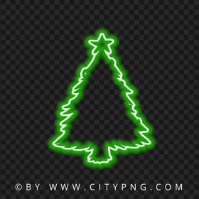HD Green Aesthetic Neon Christmas Tree Silhouette PNG