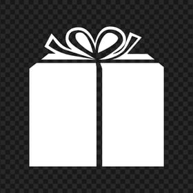 White Gift Box Bow Tie Icon