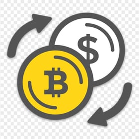 Bitcoin To USD Converter Icon PNG