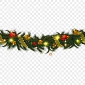 Decorated Christmas Sparkling Garland HD PNG