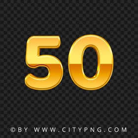 50 Gold Text Number HD Transparent PNG